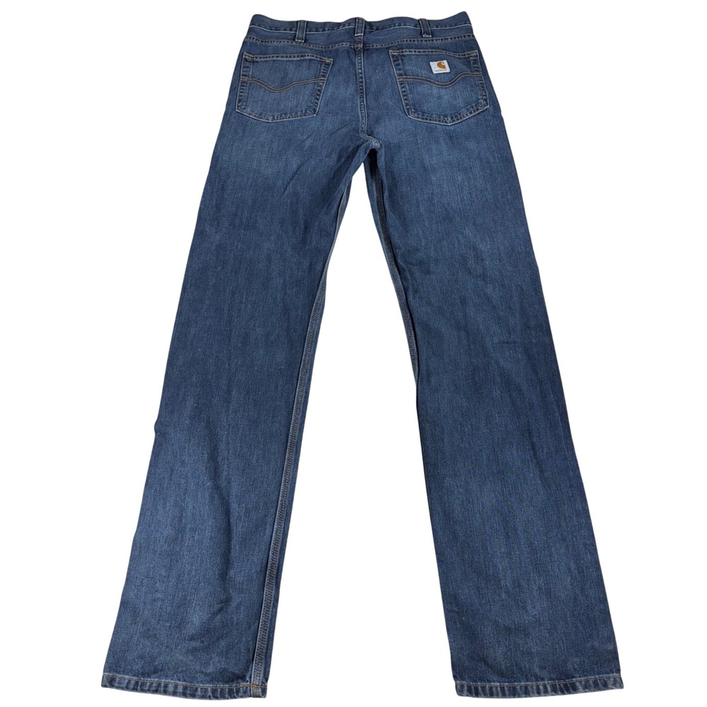 Carhartt Straight Fit Jeans 34x36 Blue Denim 100067-496 Mens Work Pants
